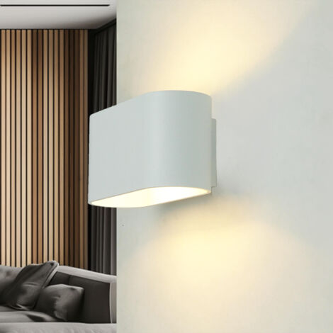 Applique murale aluminium up down 16 cm de large blanche G9 allongée moderne (1/5)