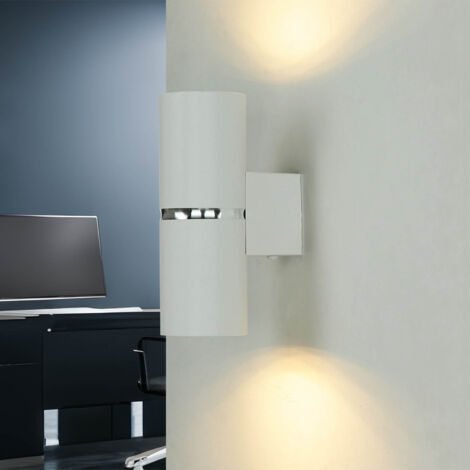 Applique métal GU10 Up Down 15 cm haut blanc chrome 2 lampes allongée (1/5)
