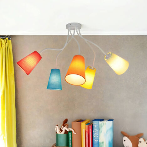 Suspension d'intérieur Banta multicolore aux couleurs vives avec bras réglables 5xE27 - Coloré (1/5)