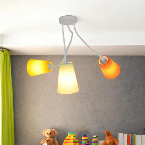 Suspension d'intérieur Banta multicolore aux couleurs vives avec bras réglables 3xE27 - Orange, jaune, vert (1/5)