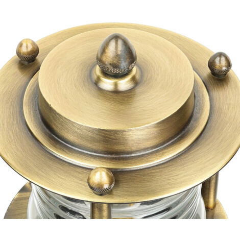 Lampe D'extérieur Murale Maritime En Laiton Antique - IP64 - E27 - L:21cm - Neuf Avec Emballage