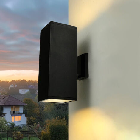 Applique noire extérieure IP54 carrée 30cm Up Down (1/5)