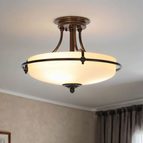 Plafonnier ASPERO Bronze Ø43cm Lampe de couloir (1/5)