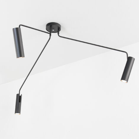 Plafonnier moderne noir pivotant (1/5)