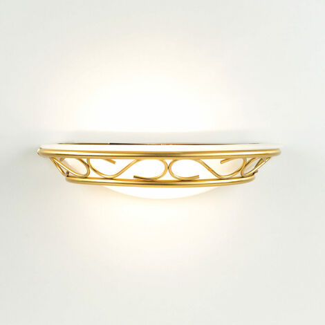 Lampada da tavolo abat-jour in ottone a conchiglia in stile Liberty francese eBa