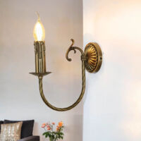 Lampe murale laiton massif E14 Art Nouveau décoratif fait main