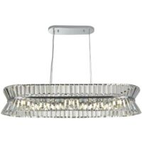 Suspension métal H : max. 150 cm chromé Lampe suspendue G9 allongée en cristal Art Déco