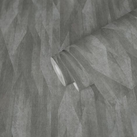 Papier peint gris foncé à motif losanges Papier peint intissé géométrique anthracite (1/4)