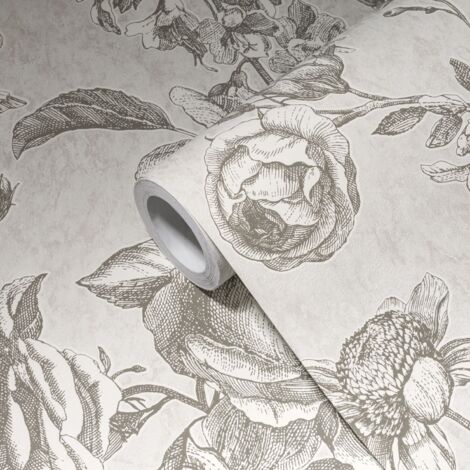 Papier peint Fleur Gris My Home My Spa A.S. Création (1/5)