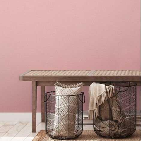 Papier peint uni rose lumineux Tapisserie monochrome intissé chambre Papier peint rose élégant idéal salon et couloir