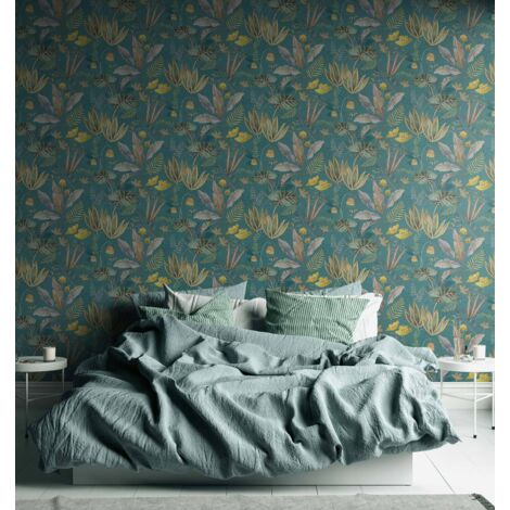 Papier peint Nature Bleu canard Famous Garden A.S. Création (1/4)