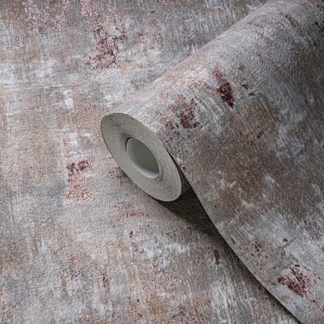 Papier peint Trompe l'oeil Gris Stories of Life A.S. Création (1/4)