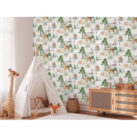 Papier peint Animaux Vert Lilly & Luis A.S. Création (1/4)