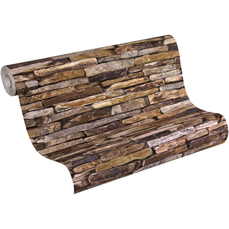 Papier peint Trompe l'oeil Marron Wood'N Stone, Wood'N Stone 2, Elements 2 A.S. Création (1/5)