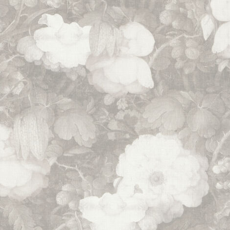 Papier peint vintage Papier peint intissé Gris Blanc 369214 (1/4)