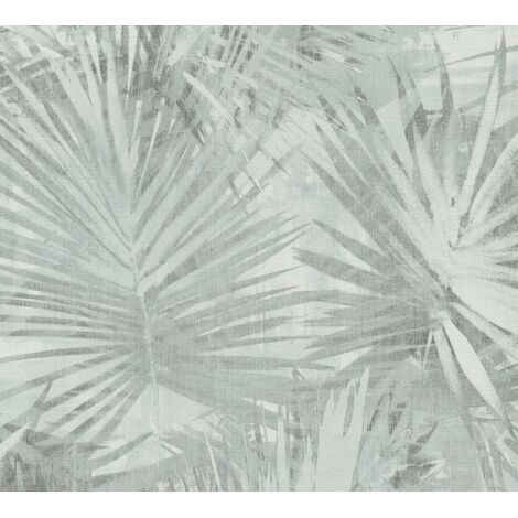 Papier peint moderne à motif tropical vert Tapisserie unie feuilles de palmier pour bureau Papier peint tendance jungle vert (1/5)