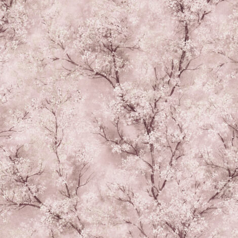 A.S. Creations – Papier peint fleuri rose poudré – Tapisserie japonaise pour chambre et couloir – Papier peint pailleté fleur de cerisier
