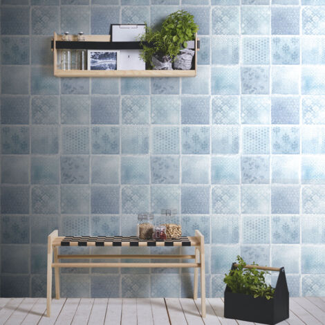 A.S. Creations – Papier peint intissé effet carrelage gris – Tapisserie pour salle de bain et cuisine – 10,05 x 0,53 m – Résistant à l'humidité (1/5)
