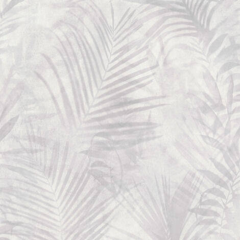 A.S. Creations – Papier peint vinyle intissé gris clair effet aquarelle – Motif feuille pour salon et salle à manger – Tapisserie tendance