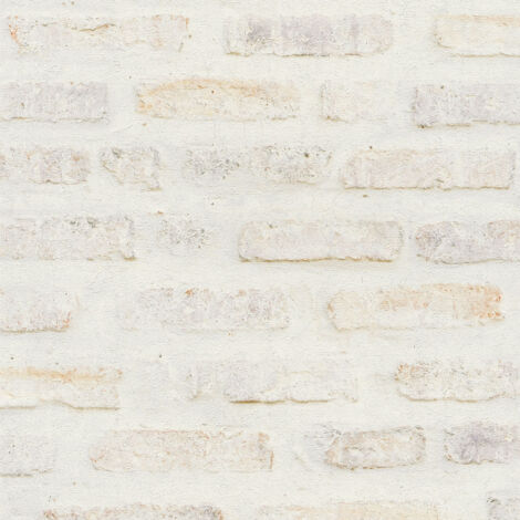 Papier peint à motif fausse brique blanche et beige – Tapisserie style industriel – Intissé pour couloir – Haute qualité A.S. Création – Livingwalls