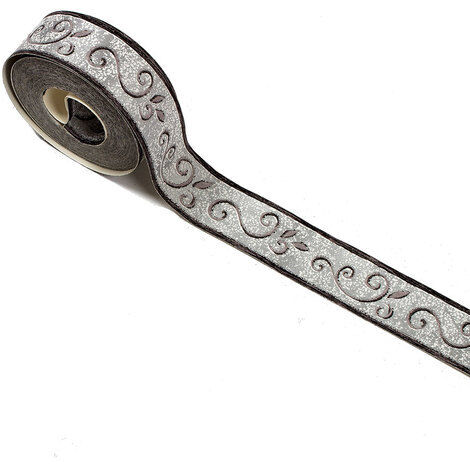 Frise adhésive classique baroque 3,5cm x 10m – Motif métallisé lavable – Bonne résistance à la lumière – BF834015 - MC-BF834015 (1/3)