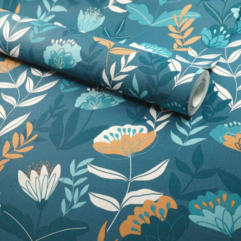 Papier peint Fleur Bleu Melody Lutèce (1/5)