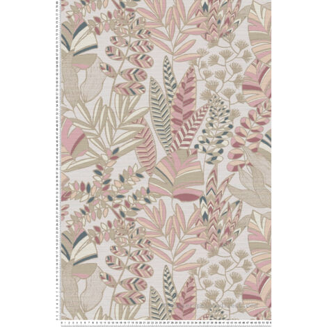 A.S. Creations – Papier peint vinyle multicolore à motifs feuillage – Lessivable et brossable – Raccord sauté – Résistance à la lumière bonne (1/6)