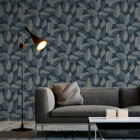 Papier peint Jungle Bleu canard Antigua A.S. Création (1/4)