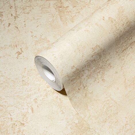 A.S. Creations – Papier peint vinyle beige effet béton – Lessivable et brossable – Raccord libre – 250g/m² – Pour intérieur (1/5)