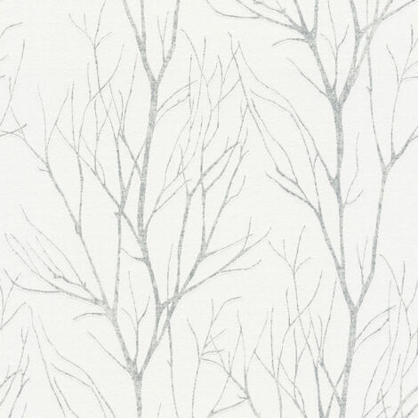 Papier peint expansé sur intissé 53cm – Motif nature gris et argent – Lessivable et strippable – Pour salle de bains et salon – A.S. Creations - AS-372602 (1/7)