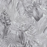 A.S. Creations – Papier peint à motif feuillage noir et blanc – Expansé sur intissé 160g/m² – Lessivable et strippable – Bonne résistance à la lumière