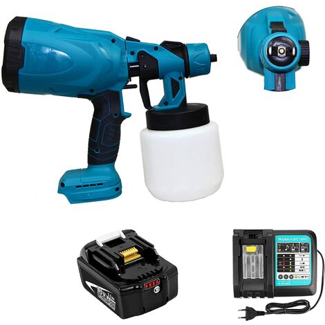 Cordless Electric Paint Spray Gun Airless HVLP Sprayer Compatible with Makita 5.5AH Battery