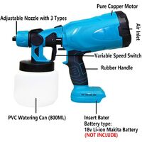 Cordless Electric Paint Spray Gun Airless HVLP Sprayer Compatible with Makita 5.5AH Battery