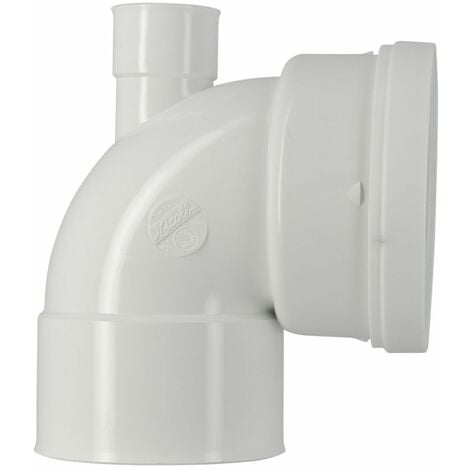 Pipe WC courte femelle avec piquage femelle diamètre 100 mm PVC blanc réf. CWP40