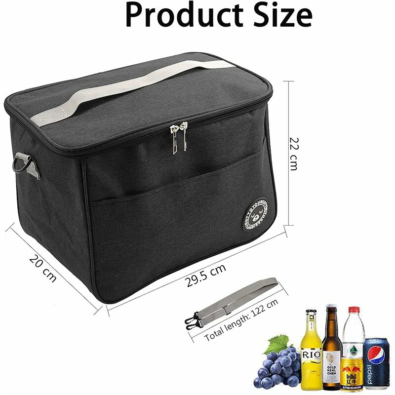 COZEVDNT Kühltasche, tragbare Lunchbox, große Lunchtasche für Arbeit,  Schule oder Picknick, Größe 24 x 16 x