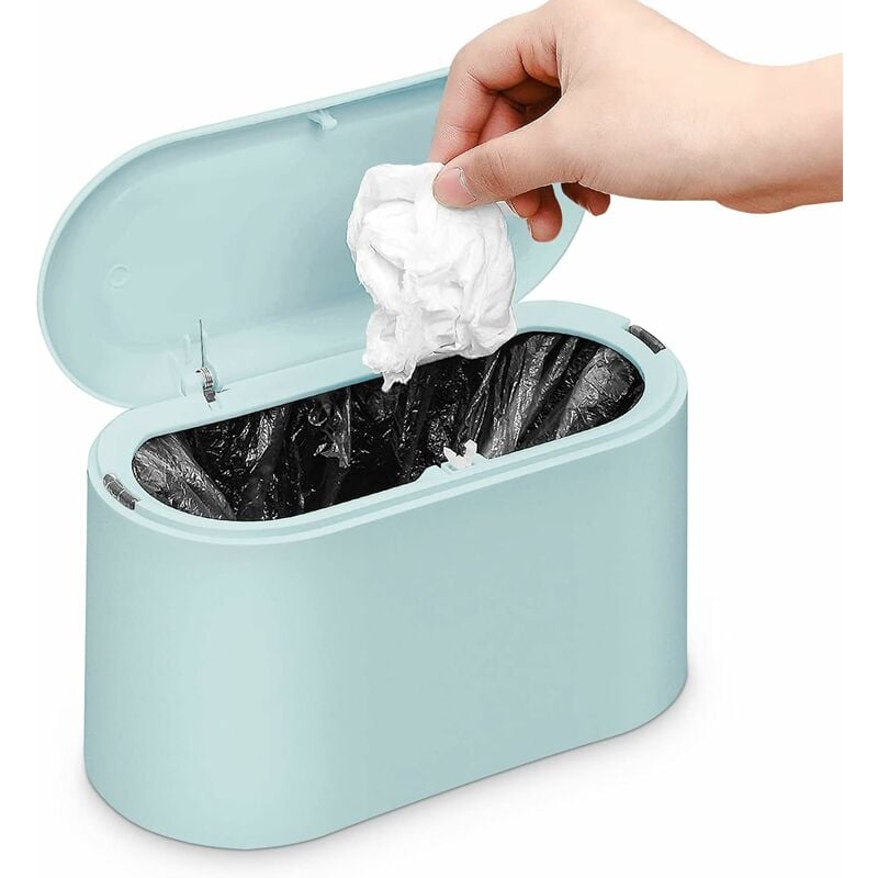 Moderner Plastik-Mini-Mülleimer mit Deckel Papierkorb für Badezimmer  Waschtisch, Desktop, Tischplatte