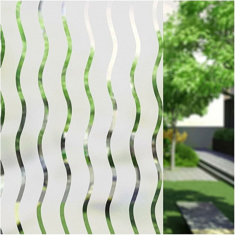 COZEVDNT Marke  – Fensterfolie – nicht klebend, elektrostatisch  selbstklebend, für Wohnzimmer- und Küchendekoration – Welle (44,5 x 200 cm)