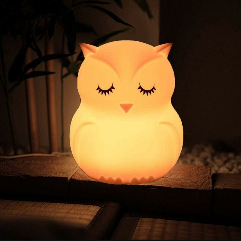 COZEVDNT Medium Pain Owl Nachtlicht für Baby Nachtlicht Led Nachtlichter  Tragbare Silikon Nachttischlampe Mehrfarbiges Licht mit Fernbedienung  Augenpflege Einstellbare Helligkeit und Farbe Weihnachts