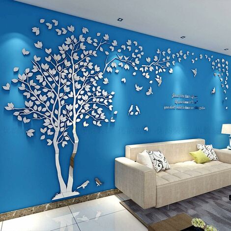 32 Stk 3D Spiegel Fliesen Mosaik Wand Aufkleber Selbstklebende Wohnzimmer  Dekor