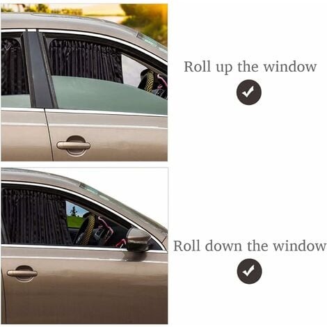 COZEVDNT 4 Stück Auto-Sonnenschutz, magnetischer Vorhang, Auto-Vorhang, UV- Schutz, verdickter, verstellbarer Seitenfenster-Sonnenschutz zum