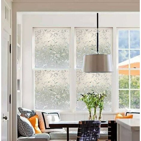 COZEVDNT 3D-Fensterfolie, elektrostatische Folie, Sichtschutz, UV-Schutz, dekorative  Fensterfolie, Anti-Wachsendes Tulpen-Blumen-Muster, 90