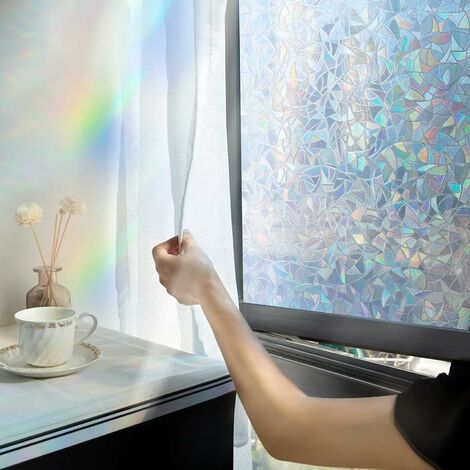 60x200cm 3D Regenbogen Fensterfolie Blumen