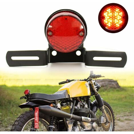 Motorrad-Rückleuchten, 30 LEDs, integriertes Kennzeichen, hintere  Bremsleuchte für Cafe Racer, Chopper, Bobber, Streetbike, Roller, Cruiser
