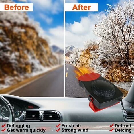 Autoheizung, tragbare Autoheizung 12V Auto Windschutzscheibe Entnebler  Schnelle Heizung & Kühlung Lüfter 2 In 1 Modi Autoheizung