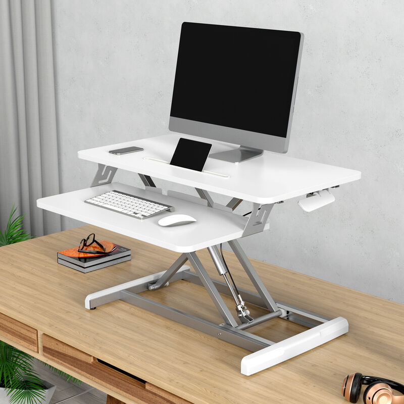 Bureau D'ordinateur Portable Avec Roulettes Et Plateau Pour Clavier Extensible Plateau Pour Souris Et Tablette Inferieure 75 X 50 X 75 Cm 97251156