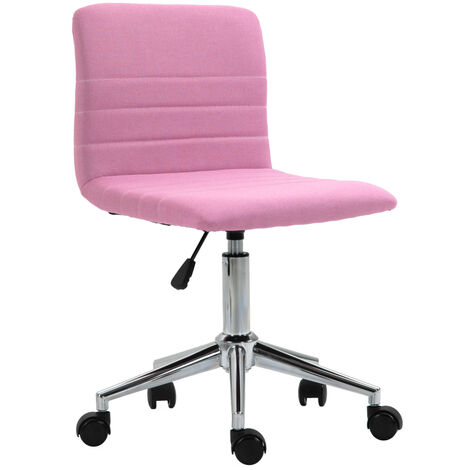 Svita – Chaise de bureau enfant pivotante en tissu rose – Hauteur réglable 45-57 cm – Roulettes caoutchouc dur – Dimensions 37,5 x 40 x 74-86 cm