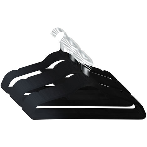 SVITA Lot de 25 cintres pour costume Peu encombrant Antidérapant Velours Noir