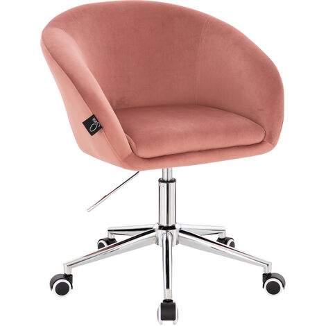 SVITA LOUISA Chaise de bureau Chaise pivotante Chaise de bureau réglable en hauteur Rose (1/5)