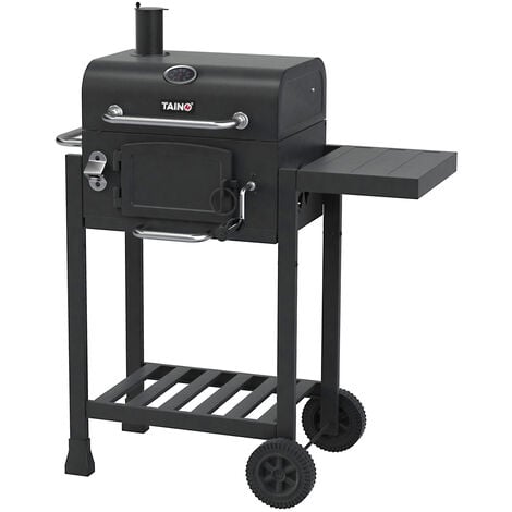 BBQ-Toro Chariot pour barbecue 85 x 50 x 81 cm, Table d'appoint en métal  avec plan de travail en acier inoxydable, Cuisine d'extérieur