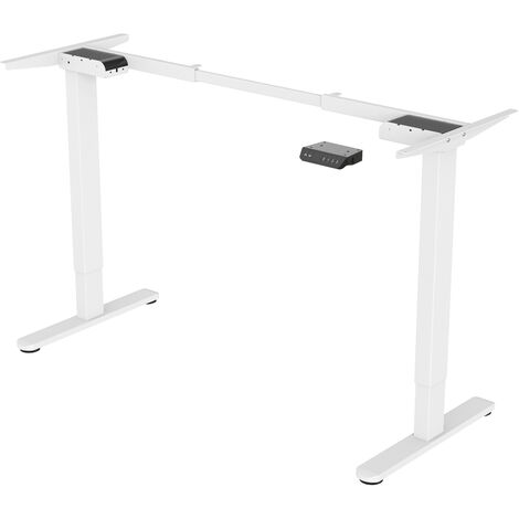 Svita – Bureau assis debout électrique double moteur – Réglable 72-120 cm – Largeur 98-140 cm – Capacité 80 kg – Métal blanc